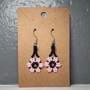 Huichol Beaded Flower Earrings